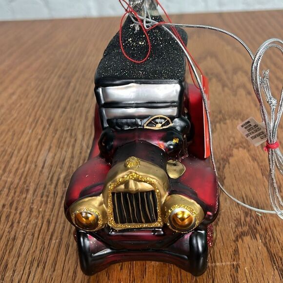 Dept 56 Mercury Glass Red OLD FASHIONED Automobile Car Christmas Ornament 5.5” - Picture 2 of 8